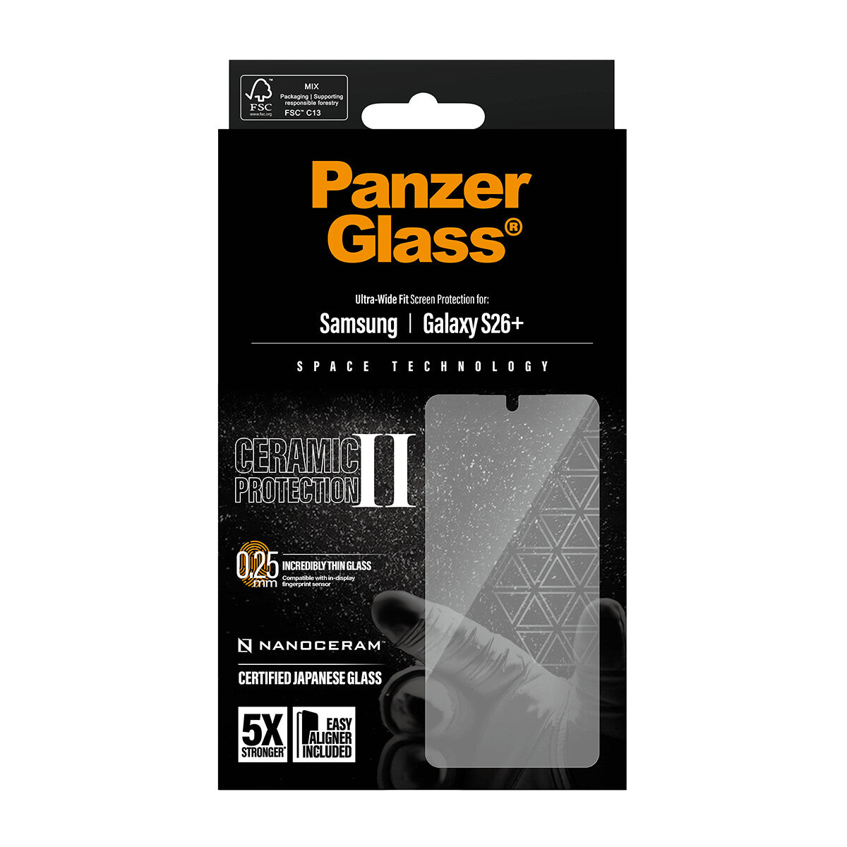 PanzerGlass ® Ceramic Skærmbeskyttelse Samsung Galaxy S26+ | Ultra-Wide Fit m. EasyAligner