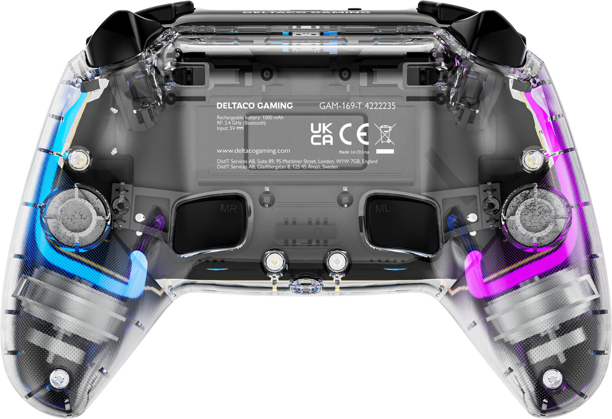 Deltaco Gaming controller PS4 transparent RGB