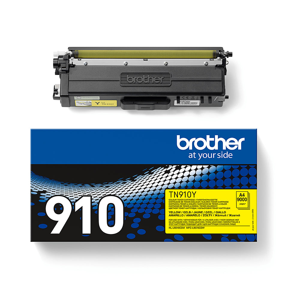 Brother TN-910Y tonerpatron 1 stk Original Gul