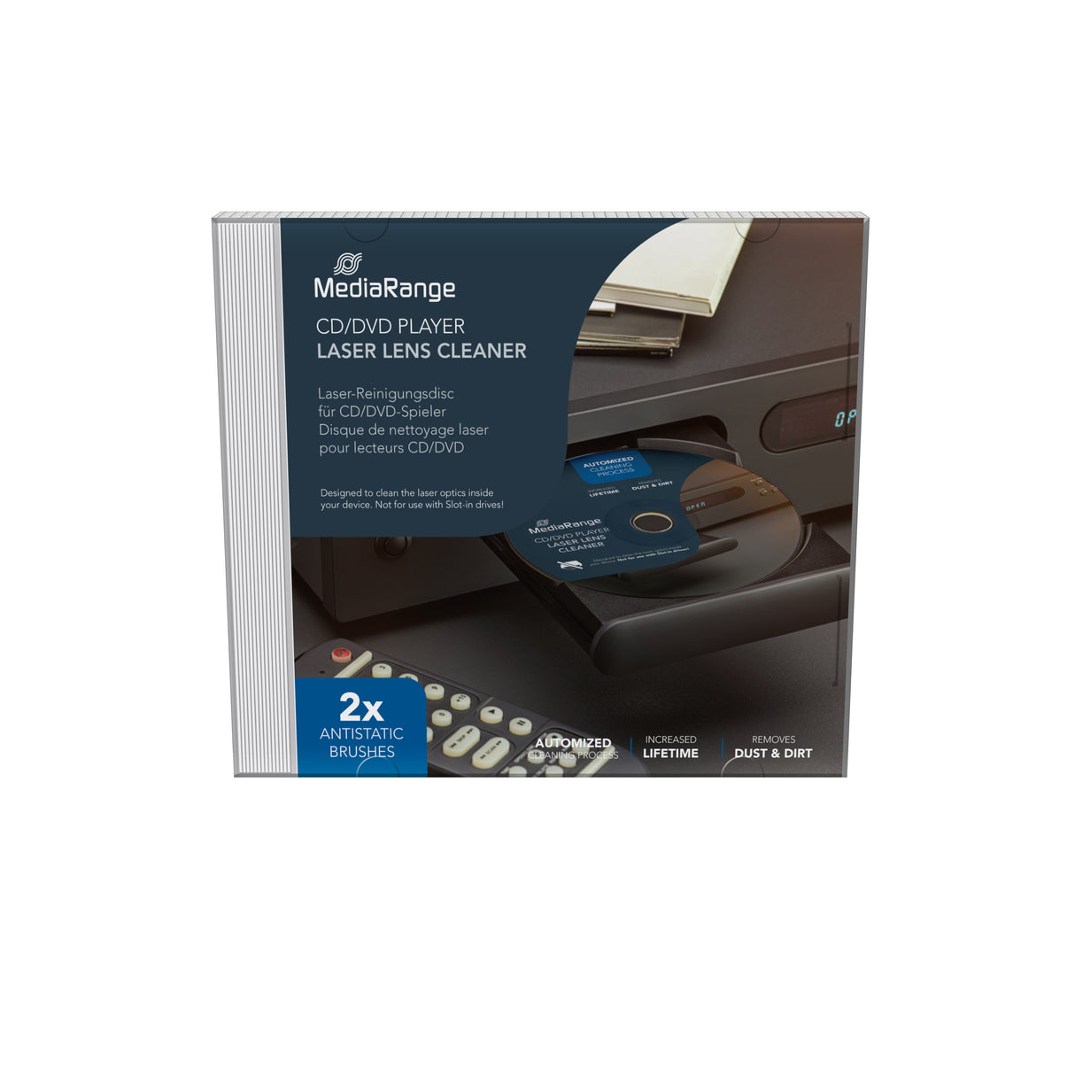 Mediarange CD|DVD|BD laser-rengørings-CD med antistatisk børste