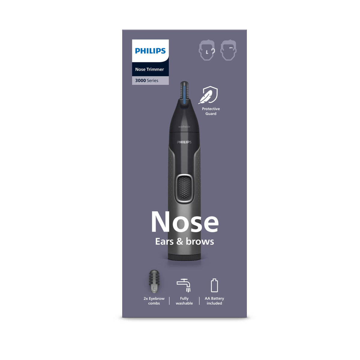 Philips vandtæt næse- og øretrimmer serie 3000 NT3650/16 sort EU