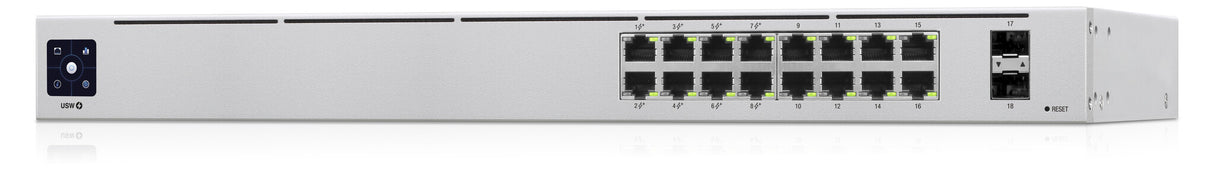Ubiquiti UniFi 16-Port PoE Administreret L2/L3 Gigabit Ethernet (10/100/1000) Strøm over Ethernet (PoE) 1U Sølv