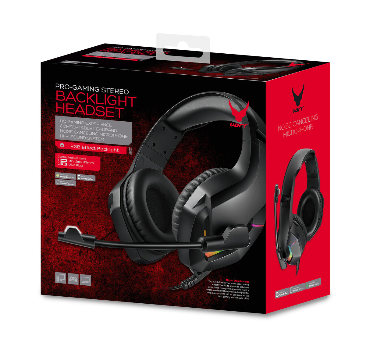 Varr VH8050 hovedtelefoner/headset Ledningsført Spil Sort
