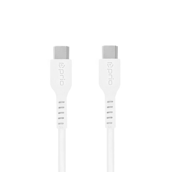 prio USB C til USB C-kabel med høj hastighedsopladning og synkronisering 5A 0,25 m hvid