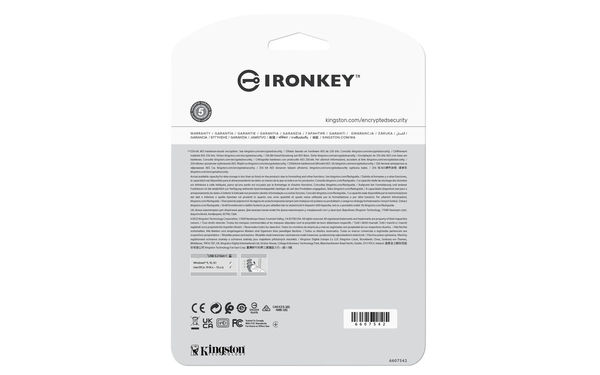 Kingston Technology IronKey 128GB Vault Privacy 50 AES-256 Encrypted, FIPS 197