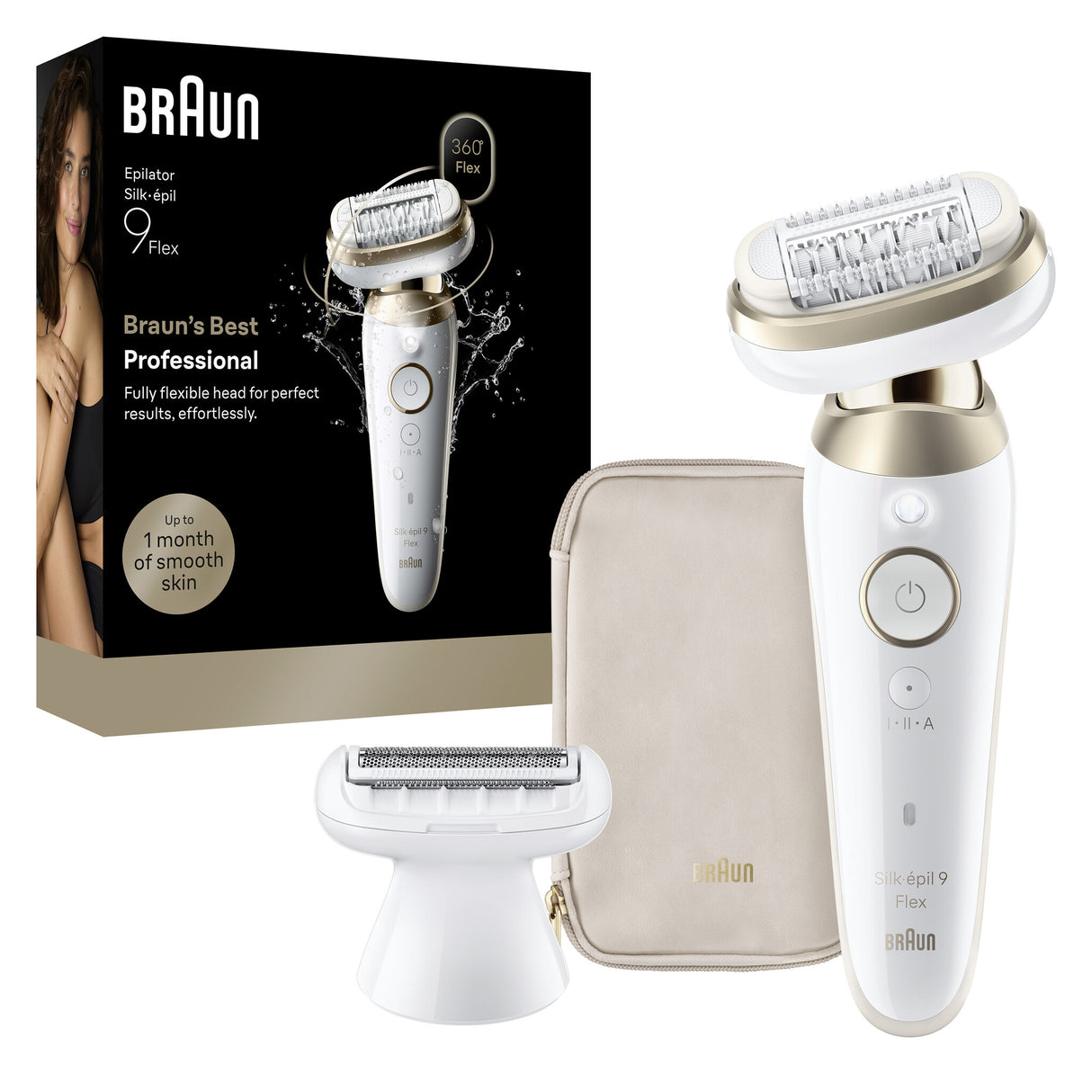 Braun Silk·épil 9 Flex 9-030 3D 40 pincetter Hvid, Guld