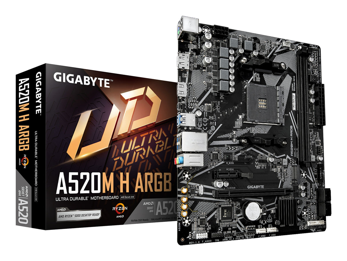 GIGABYTE A520M H ARGB bundkort AMD A520 Stik AM4 micro ATX