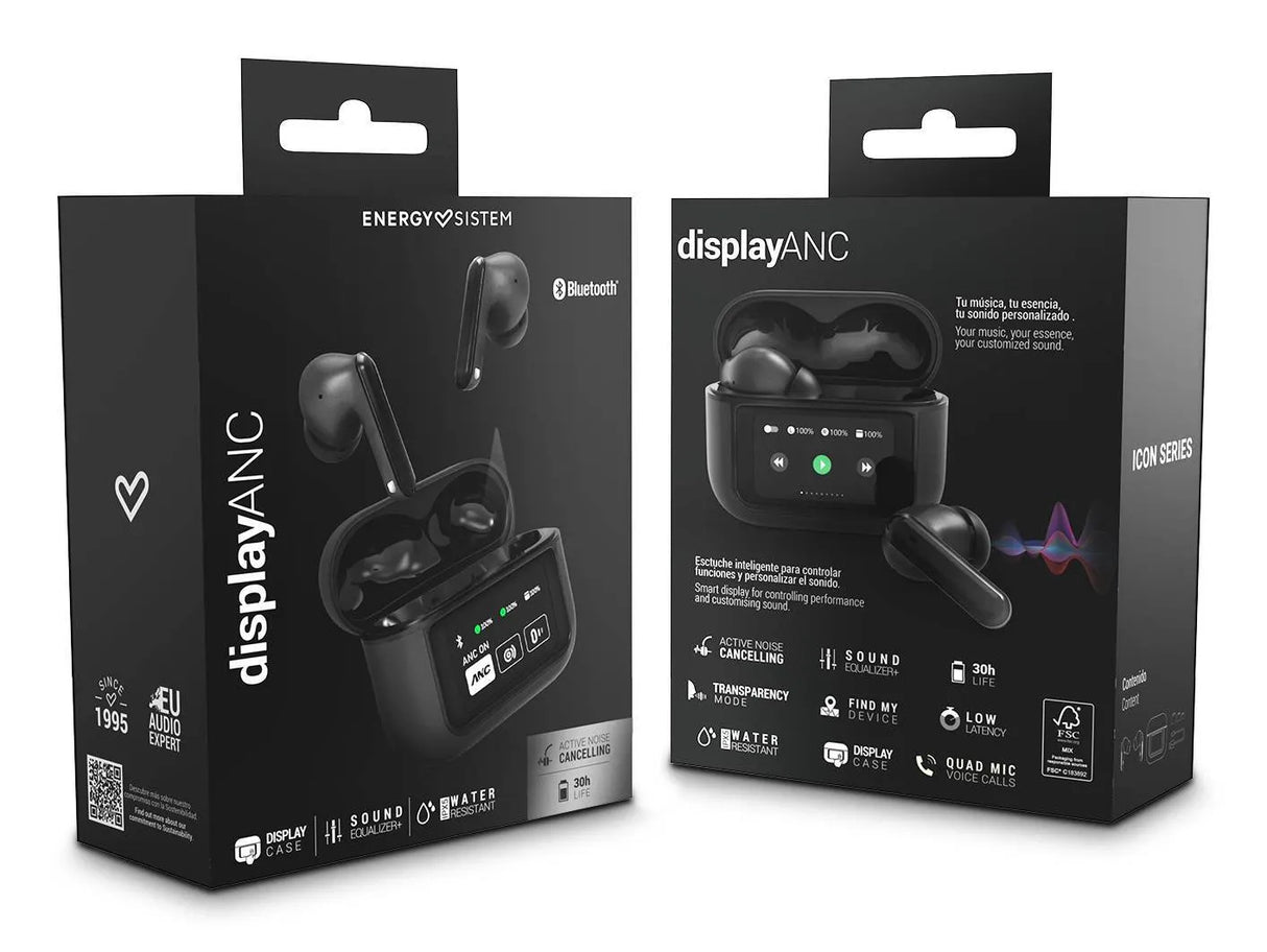 Energy Sistem Display ANC Headset True Wireless Stereo (TWS) I ørerne Opkald/musik USB Type-C Bluetooth Sort