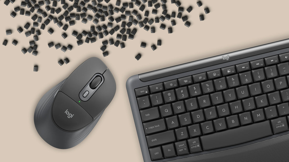 Logitech Signature Comfort Plus Combo MK880 tastatur Mus inkluderet Universel RF trådløs + Bluetooth QWERTY Dansk, Norsk, Svensk, Finsk Grafit