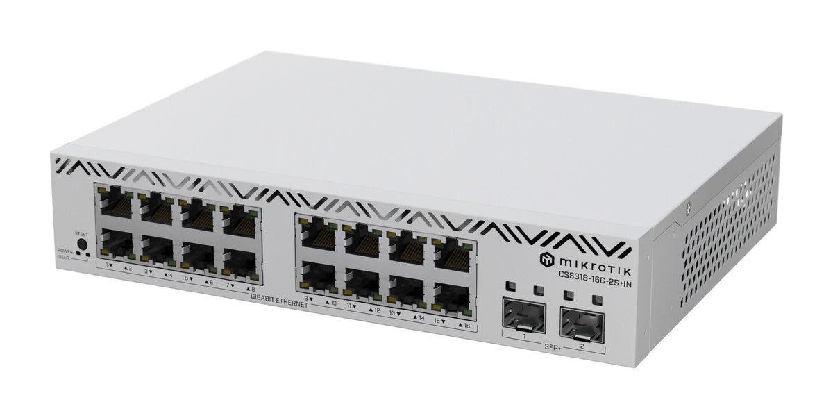 MikroTik Cloud Smart Switch with SwitchOS desktop case | CSS318-16G-2S+IN