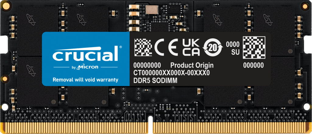Crucial DDR5 SDRAM 16GB CL46 Ikke-ECC SO DIMM 262-PIN