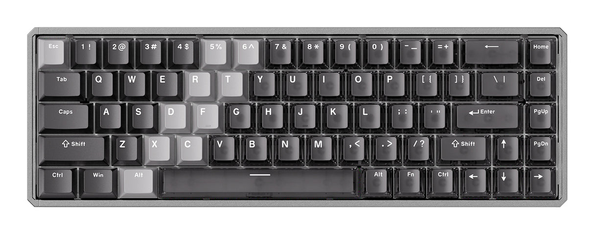 Akko MOD68 HE tastatur Spil USB + RF Wireless + Bluetooth QWERTY US engelsk Grå