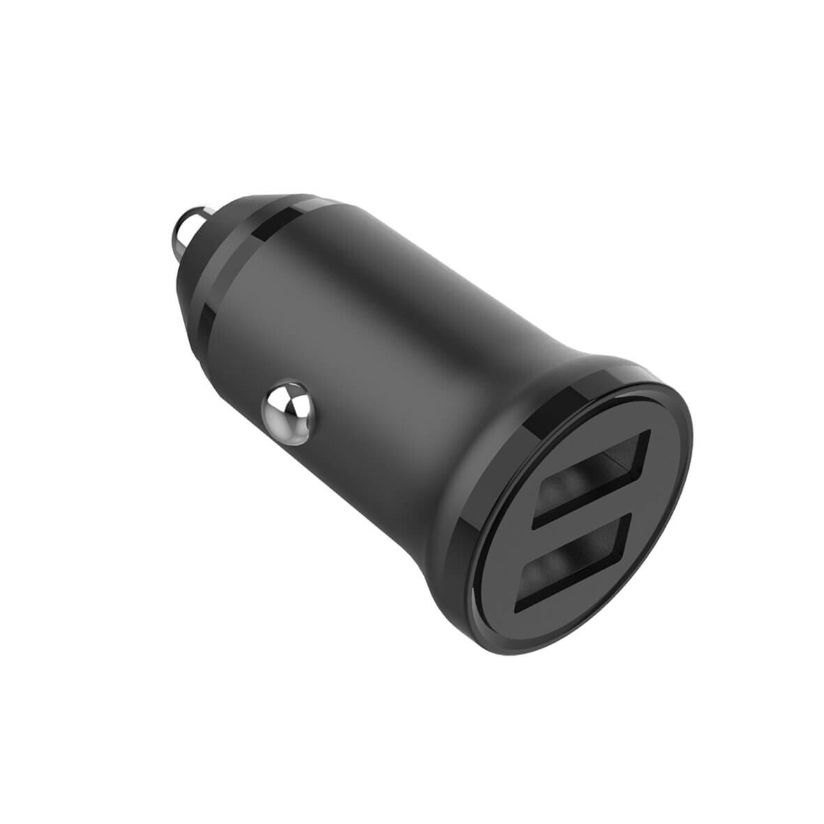 Gear Lader 12-24V 2xUSB 3.4A USB-C 2.0 Kabel 1m Sort