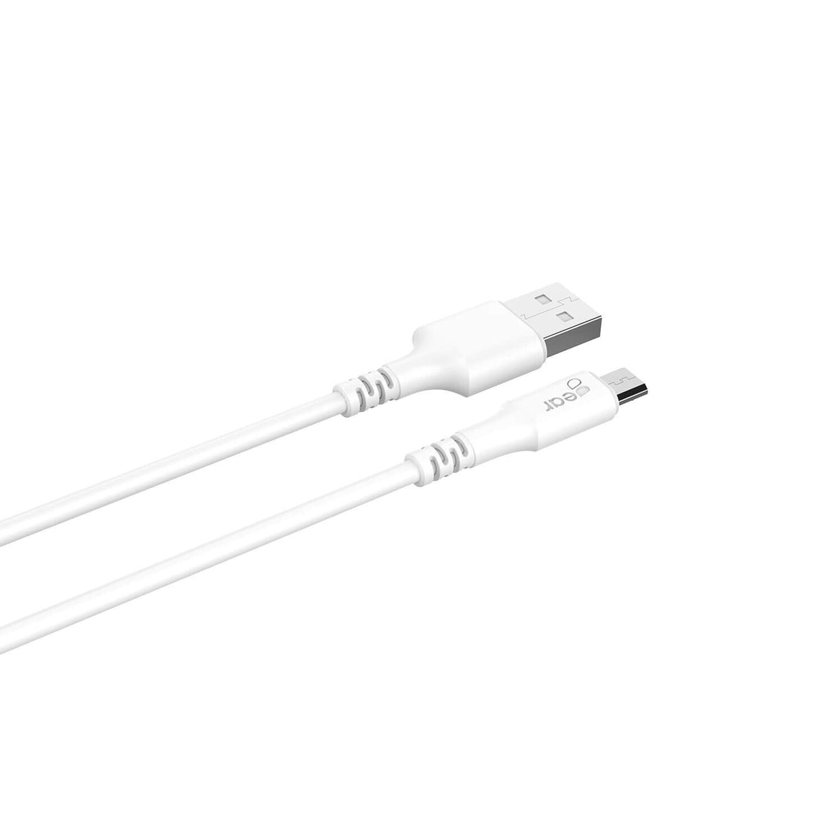 Gear Rundt ladekabel MicroUSB til USB-A 1m Hvid