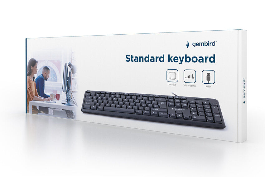Gembird KB-U-103 tastatur USB US engelsk Sort