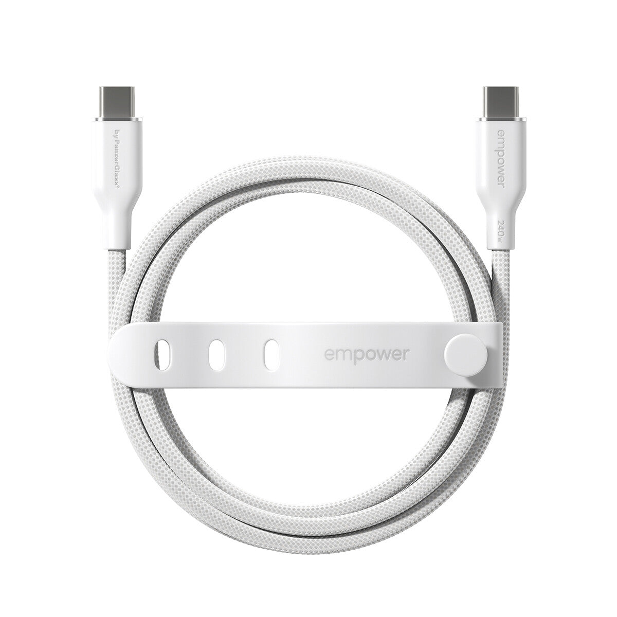 PanzerGlass empower™ by ® Racing 240W USB-C to USB-C Kabel | USB 2.0 | 1.2M | Silver White