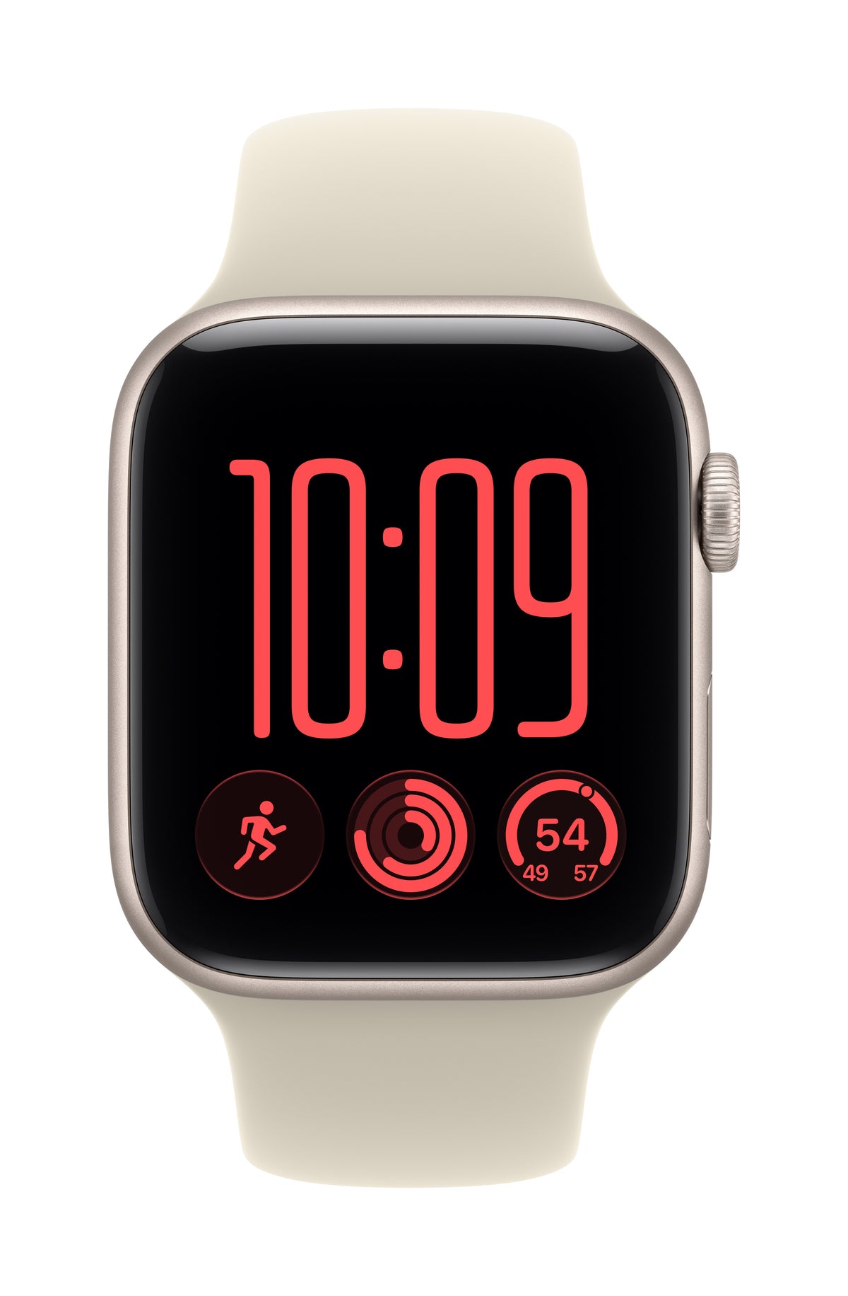 Apple Watch SE 3 GPS 44mm Starlight Aluminium Case with Sand Sport Band - M/L
