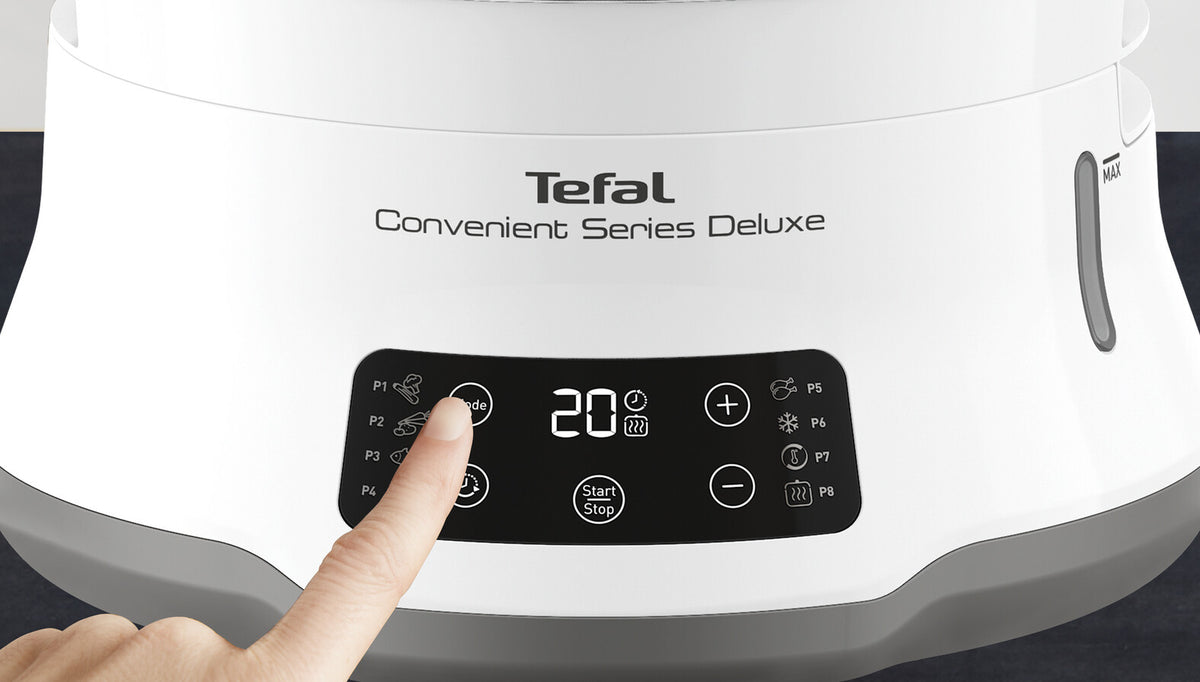 Tefal Convenient Series Deluxe VC502D dampkoger 3 kurv(e) Bordplade 900 W Rustfrit stål, Hvid