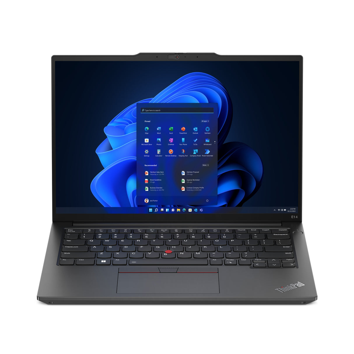 Lenovo ThinkPad E14 Gen 5 (AMD) AMD Ryzen™ 5 7430U Laptop 35,6 cm (14") WUXGA 8 GB DDR4-SDRAM 256 GB SSD Wi-Fi 6 (802.11ax) Windows 11 Pro Nordisk Sort