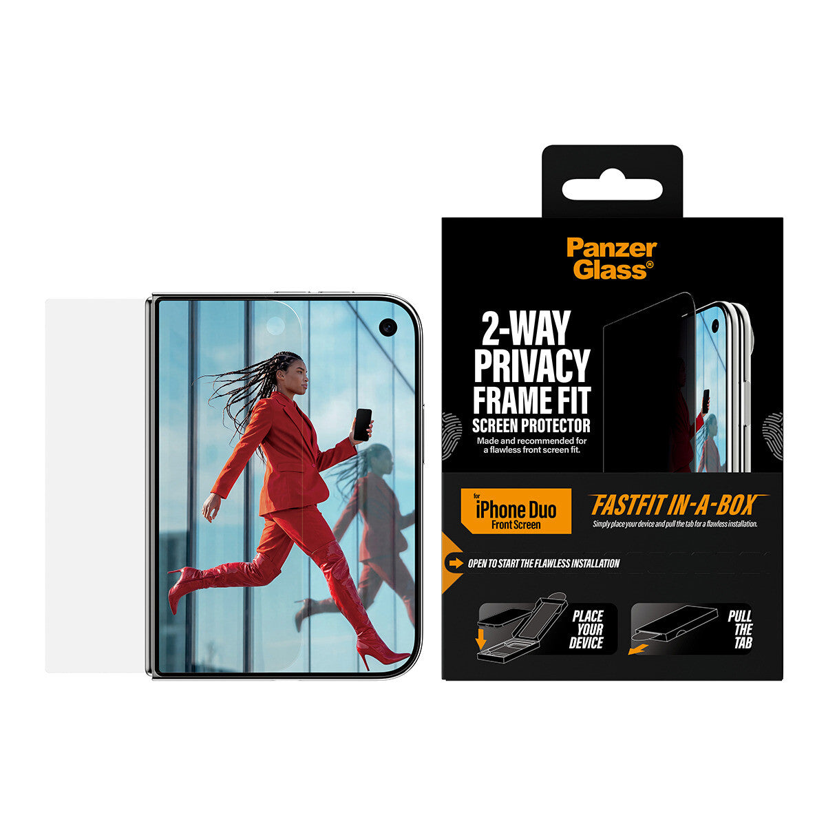 PanzerGlass Apple iPhone Duo UWF Privacy w. Fastfit in-a-box (sub-screen)