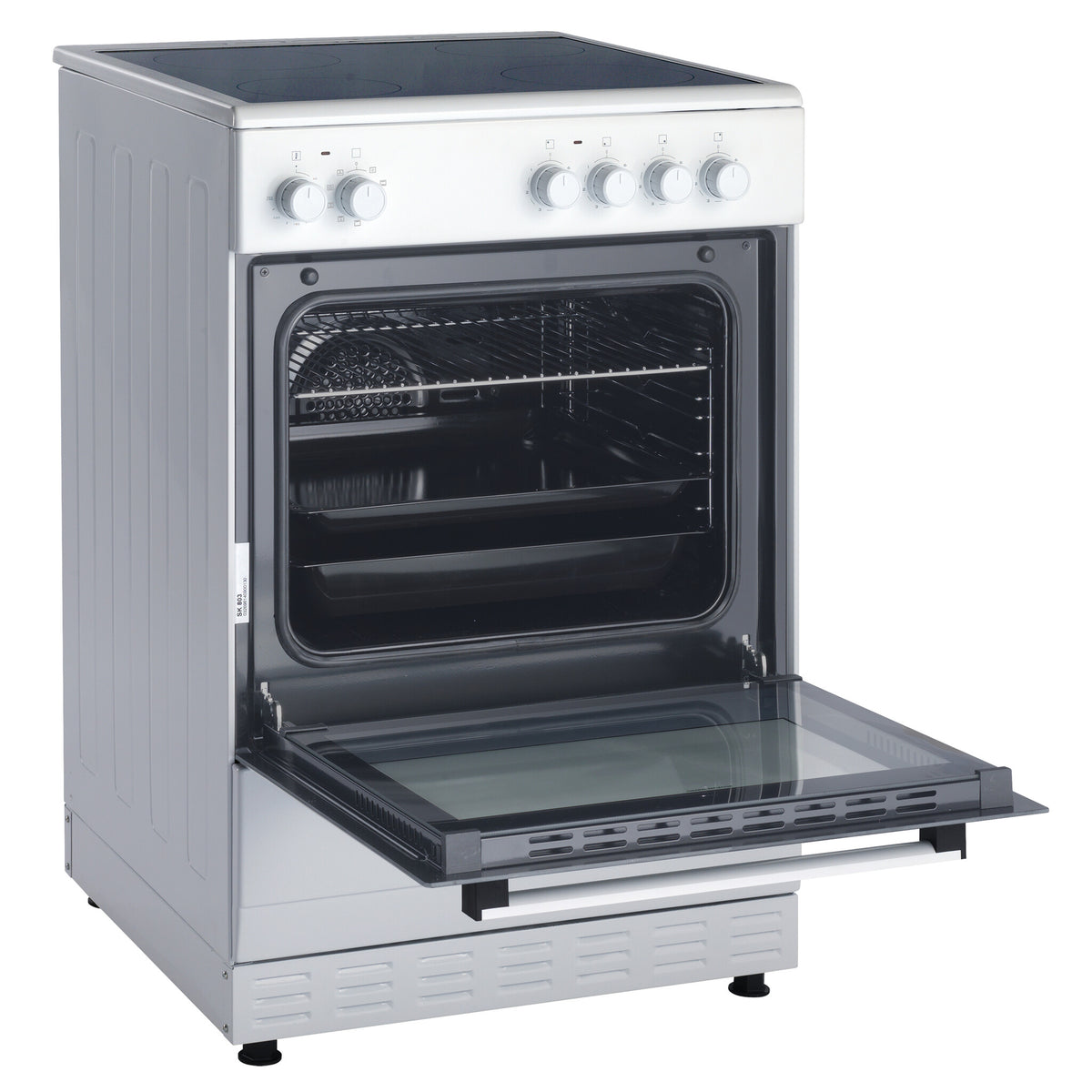 ScanDomestic FCC800W Fritstående komfur Elektrisk Keramisk Sort, Hvid