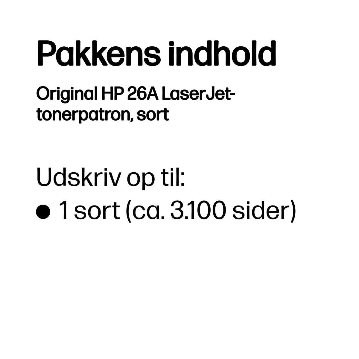 HP 26A Sort 3100 sider Toner CF226A