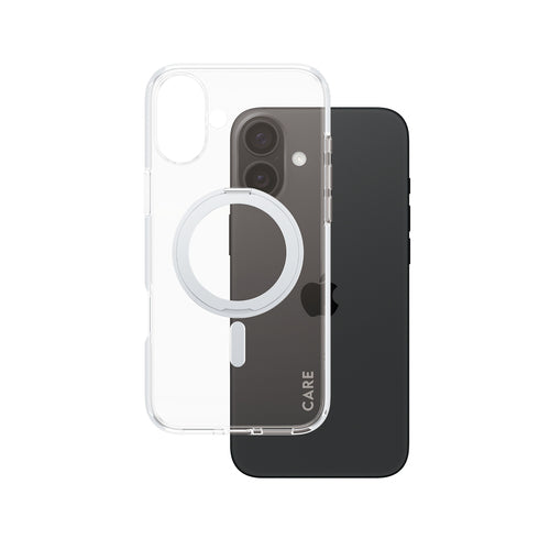 PanzerGlass CARE by ® Feature Case Transparent m. Sølv Kickstand & MagSafe iPhone 16 Plus