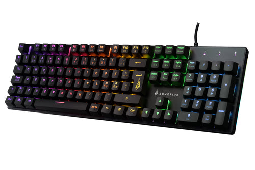 SureFire KingPin M2 tastatur Spil USB QWERTY Nordisk Sort, Metallic