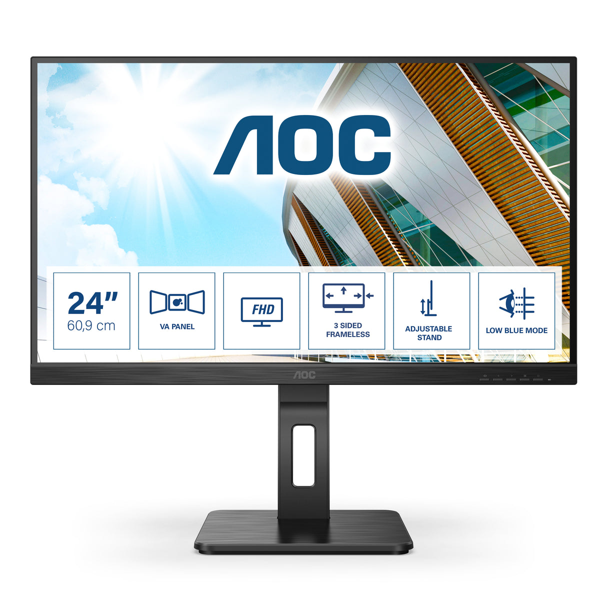 AOC Pro-line 24P2QM 24 VA 1920 x 1080 (Full HD) DVI VGA (HD-15) HDMI DisplayPort 75Hz