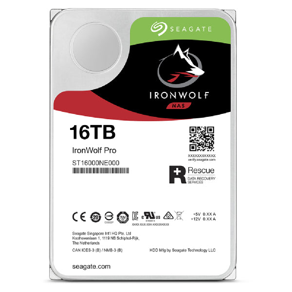 Seagate IronWolf Pro ST16000NT001 harddisk 16 TB 7200 rpm 256 MB 3.5" Serial ATA III
