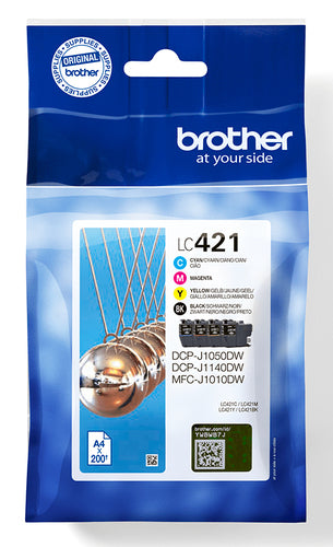 Brother LC-421VAL PagePack 4 stk Original Standard udbytte Sort, Blå, Magenta, Gul