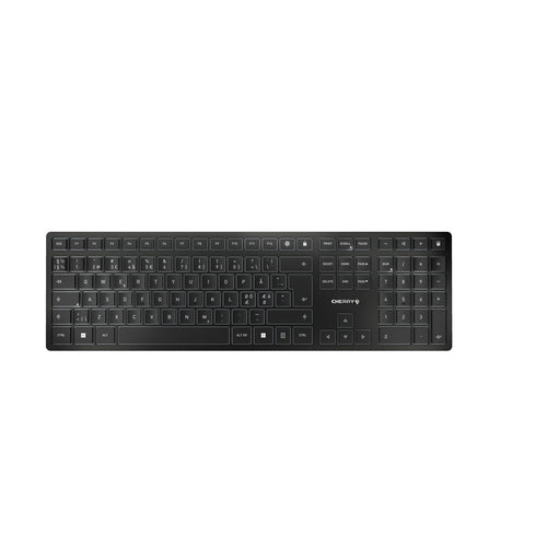 CHERRY KW 9100 SLIM tastatur Universel RF trådløs + Bluetooth QWERTY Nordisk Sort
