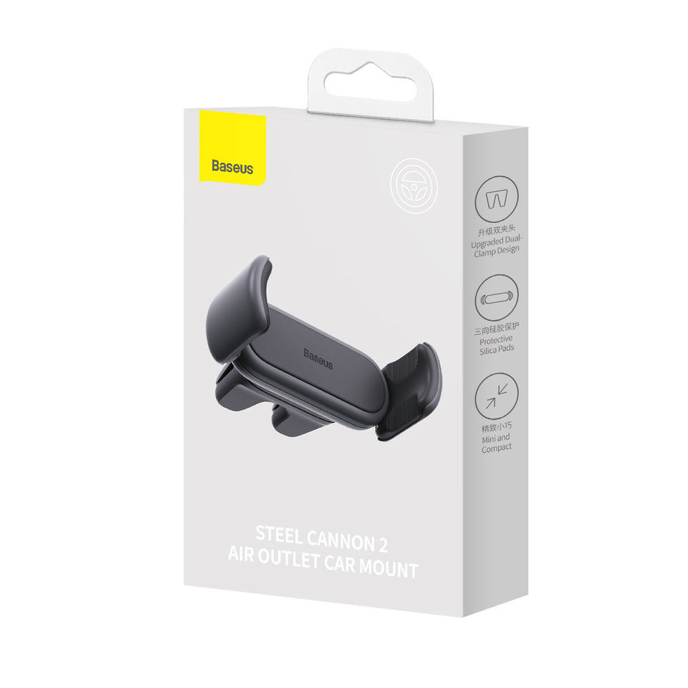 Baseus Steel Cannon 2 smartphone-holder til ventilationsgitter, sort (SUGP000001)