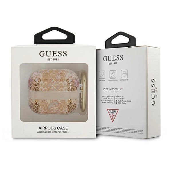 Guess GUA3HHFLD AirPods 3 cover guld/guld Paisley Strap Collection