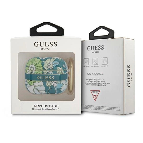 Guess GUA3HHFLN AirPods 3 cover grøn/grøn Flower Strap Collection