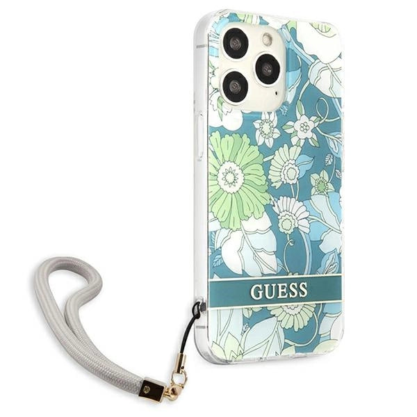 Guess GUHCP13LHFLSN iPhone 13 Pro / 13 6.1" grøn/grøn hardcase Flower Strap