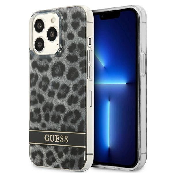 Guess GUHCP13LHSLEOK iPhone 13 Pro / 13 6.1" grå/grå hardcase Leopard