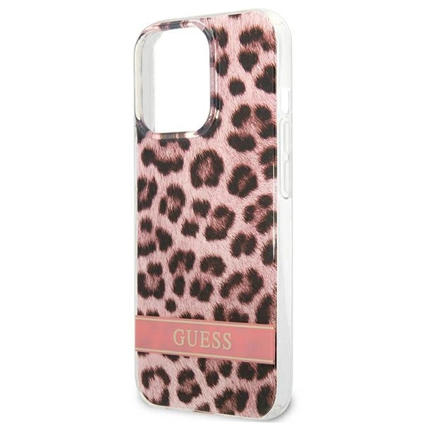Guess GUHCP13LHSLEOP iPhone 13 Pro / 13 6.1" pink/pink hardcase Leopard