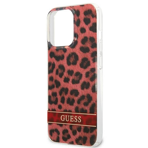 Guess GUHCP13LHSLEOR iPhone 13 Pro / 13 6.1" rød/rød hardcase Leopard