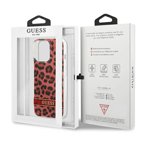 Guess GUHCP13LHSLEOR iPhone 13 Pro / 13 6.1" rød/rød hardcase Leopard