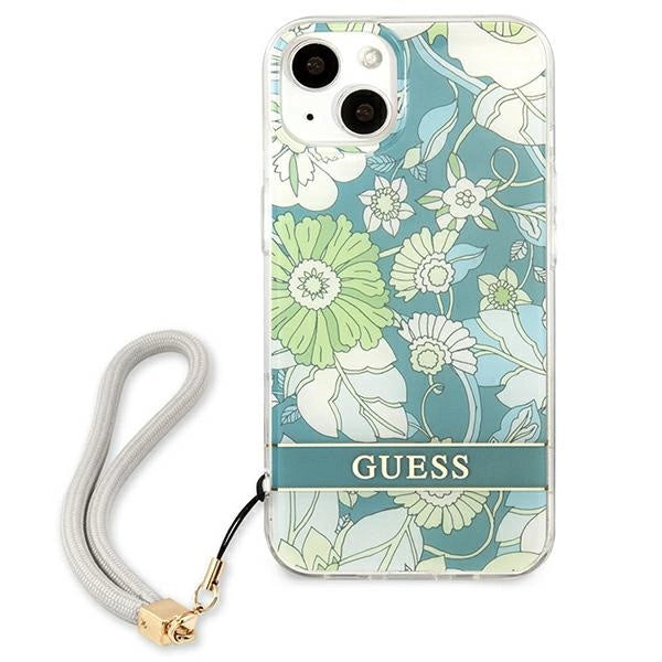 Guess GUHCP13SHFLSN iPhone 13 mini 5.4" grøn/grøn hardcase Flower Strap