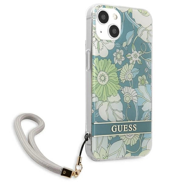 Guess GUHCP13SHFLSN iPhone 13 mini 5.4" grøn/grøn hardcase Flower Strap