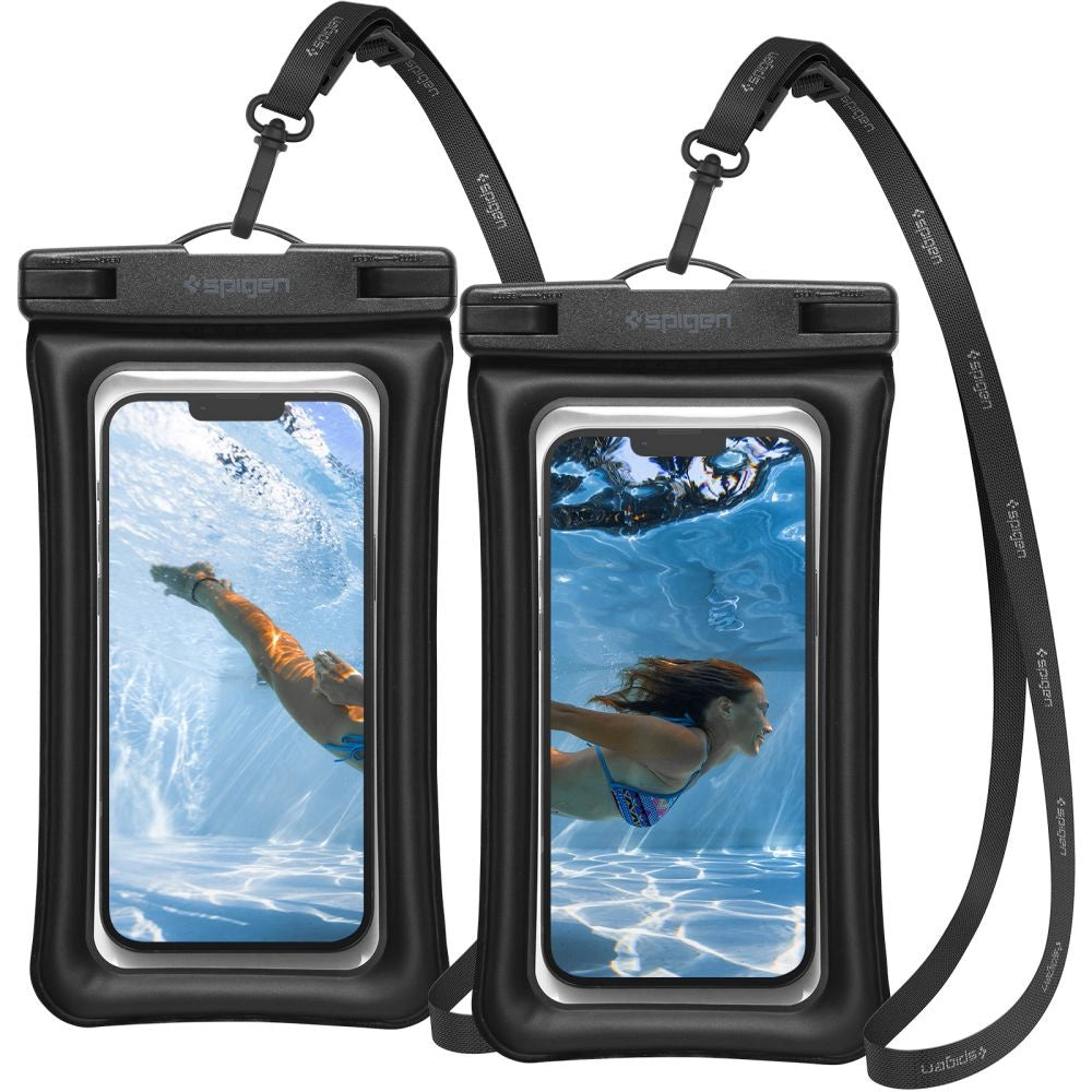 Spigen Aqua Shield A610 Case Waterproof Floating on Water - sort 2 stk.
