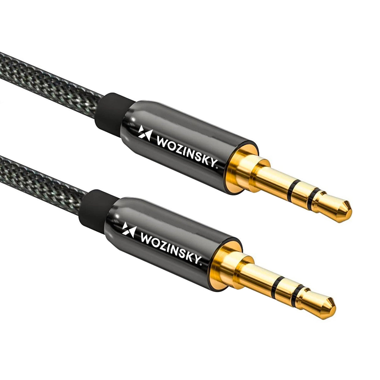Wozinsky universel mini jack kabel 2x AUX kabel 3 m sort