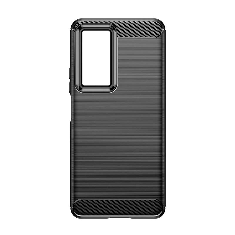 Carbon Case til Xiaomi Poco F4 5G fleksibelt silikone carbon cover sort