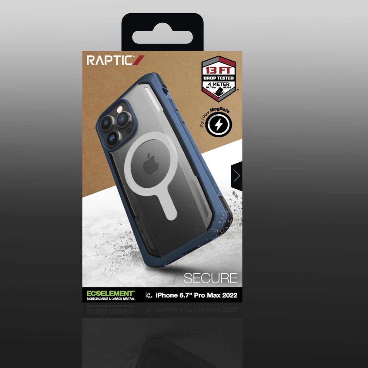 Raptic X-Doria Secure Case til iPhone 14 Pro Max med MagSafe pansret cover blå