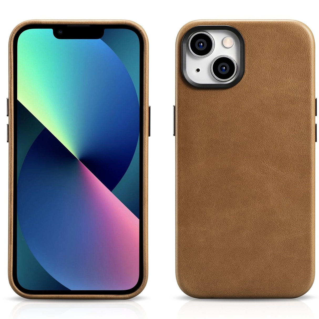 iCarer Oil Wax Premium Leather Case magnetisk læder iPhone 14 case med MagSafe brun (WMI14220701-TN)