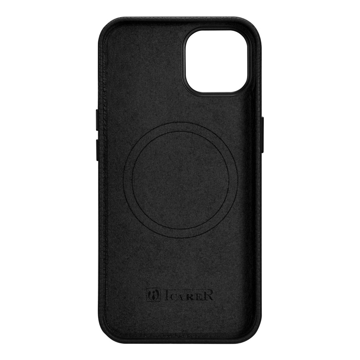 iCarer Litchi Premium Ledder Case iPhone 14 Magnetisk Ledder Case med MagSafe Black (WMI14220709-BK)