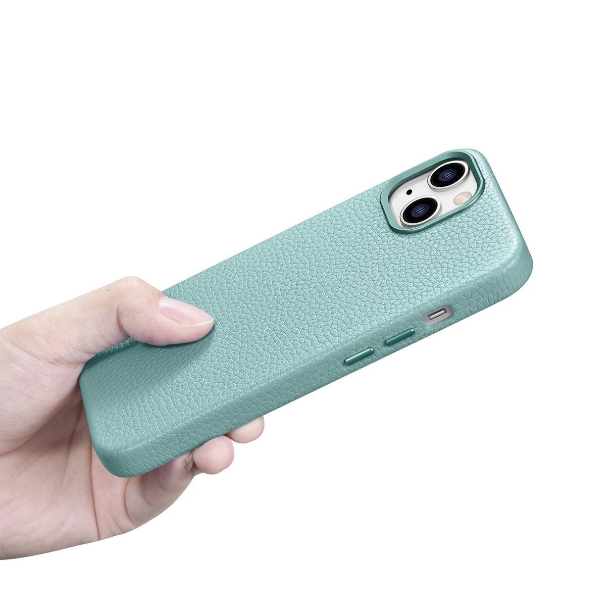 iCarer Litchi Premium Ledder Case iPhone 14 Magnetisk Ledder Case med MagSafe Green (WMI14220709-GN)