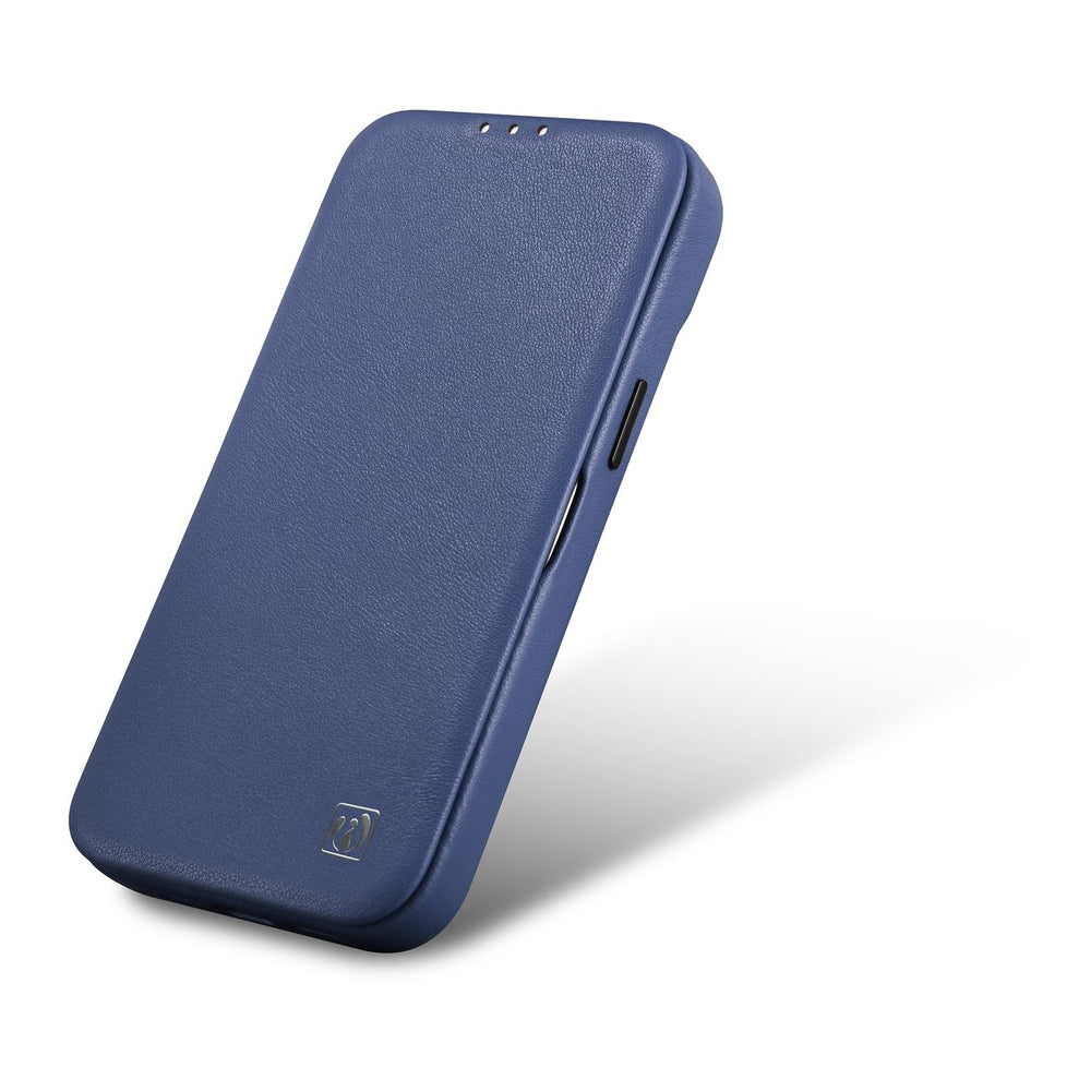 iCarer CE Premium læder Folio Case iPhone 14 Pro Magnetisk Flip læder Folio Case MagSafe Blue (WMI14220714-BU)
